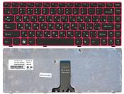 Клавиатура для ноутбука Lenovo IdeaPad (Z470, G470Ah, G470GH, Z370) Черный, (Красный фрейм), RU