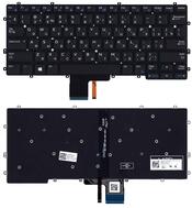 Клавиатура для ноутбука Dell Latitude 13 7370 с подсветкой (Light), Черный, (Без фрейма) RU