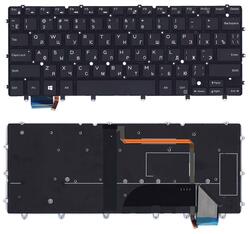 Клавиатура для ноутбука Dell XPS (13 9343) с подсветкой (Light), Черный, (Без фрейма), RU