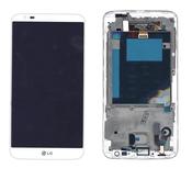Матрица с тачскрином для LG G2 D801 белый с рамкой