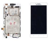Матрица с тачскрином для Lenovo IdeaPhone A536 белый с рамкой