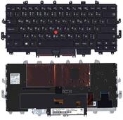 Клавиатура для ноутбука Lenovo Thinkpad X1 Yoga Gen 1 2016 с подсветкой (Light) Черный, (Черный фрейм) RU