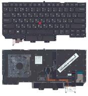 Клавиатура для ноутбука Lenovo ThinkPad (X1 gen 5- 2017) с подсветкой (Light), Black, (Черный фрейм), RU