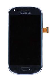 Матрица с тачскрином для Samsung Galaxy S3 mini GT-I8190 синий с рамкой