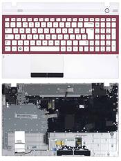 Клавиатура для ноутбука Samsung (300V5A) Белый, (Белый TopCase), (Красный фрейм), RU
