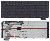Клавиатура для ноутбука HP Envy (14-1000) Черный с красной подсветкой (Red Light), (Черный фрейм) RU