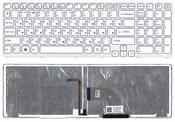 Клавиатура для ноутбука Sony Vaio (SVE17) Белый, с подсветкой (Light), (Белый фрейм) RU