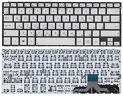 Клавиатура для ноутбука Asus ZenBook UX301 с подсветкой (Light), Серебряный, (Без фрейма) RU