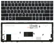 Клавиатура для ноутбука HP EliteBook Folio (9470M) с подсветкой (Light), с указателем (Point Stick), Черный, (Серебряный фрейм) RU Клавиатура для ноутбука HP EliteBook Folio (9470M) с подсветкой (Light), с указателем (Point Stick), Черный, (Серебряный фрейм) RU