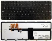 Клавиатура для ноутбука HP Pavilion (DM4-1000, DV5-2000, DV5-2100) с подсветкой (Light), Черный, (Черный фрейм) RU Клавиатура для ноутбука HP Pavilion (DM4-1000, DV5-2000, DV5-2100) с подсветкой (Light), Черный, (Черный фрейм) RU