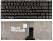 Клавиатура для ноутбука Asus (UL30, K42, K43, X42) с подсветкой (Light), Черный, (Черный фрейм) RU