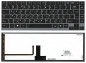 Клавиатура для ноутбука Toshiba Satellite (U900, U920T, U840, U800) с подсветкой (Light), Черный, (Серый фрейм) RU