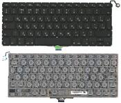Клавиатура для ноутбука Apple MacBook Air A1304, A1237 с подсветкой (Light) Черный, (Без фрейма), Русский (горизонтальный энтер)