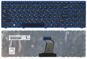 Клавиатура для ноутбука Lenovo IdeaPad (B570, V570, Z570, Z575) Черный, (Синий фрейм), RU