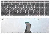 Клавиатура для ноутбука Lenovo IdeaPad B570 B580 V570 Z570 Z575 B590 Черный, (Серый фрейм) RU