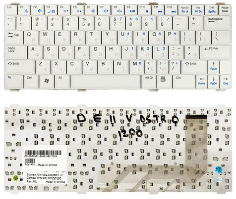 Клавиатура для ноутбука Dell Vostro (1220) White, RU Клавиатура для ноутбука Dell Vostro (1220) White, RU