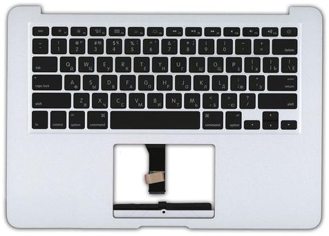 Клавиатура для ноутбука Apple MacBook Air 2012+ (A1466) Black, (Silver TopCase), Русский (горизонтальный энтер) Клавиатура для ноутбука Apple MacBook Air 2012+ (A1466) Black, (Silver TopCase), Русский (горизонтальный энтер)