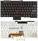 Клавиатура для ноутбука Lenovo ThinkPad (T60, T61, R60, R61, Z60T, Z61T, Z60M, Z61M, R400, R500, T500, W500, W700, W700ds) с указателем (Point Stick) Черный RU