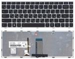 Клавиатура для ноутбука Lenovo IdeaPad FLex 14 G40, G40-30, G40-45, G40-70, G40-75, G40-80, Z41-70, 500-14ACZ, 500-14ISK, 300-14ISK, B40-80 с подсветкой (Light), Черный, (Серебряный фрейм), RU