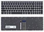 Клавиатура для ноутбука Lenovo IdeaPad U510, Z710 с подсветкой (Light), Черный, (Серебряный фрейм), RU