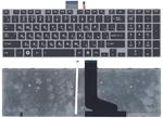 Клавиатура Toshiba Satellite (P850, P850D, P855, P855D) с подсветкой (Light), Черный, (Серый фрейм) RU