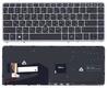 Клавиатура для ноутбука HP EliteBook (840 G1) Черный, (Серебряный фрейм) RU