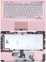Клавиатура для ноутбука Sony Vaio (VPC-SB), Серебряный, (Розовый фрейм) Русский (fingerprint reader)