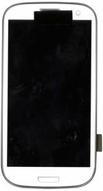 Матрица с тачскрином для Samsung Galaxy S3 GT-I9300 Ceramic Белый белый с рамкой
