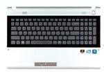 Клавиатура для ноутбука Samsung (RV711) Черный, (Черный фрейм), (Серый TopCase), RU