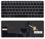 Клавиатура для ноутбука HP Elitebook (820 G4, 725 G4) Черный с указателем (Point Stick), (Серебряный фрейм) RU