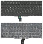 Клавиатура для ноутбука Apple MacBook Air 2011+ A1370 (2010, 2011 года), A1465 (2012, 2013, 2014, 2015 года) с подсветкой (Light) Черный, (Без фрейма), Русский (вертикальный энтер)