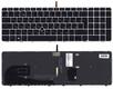 Клавиатура для ноутбука HP EliteBook 850 G3 с подсветкой (Light), Черный, (Серый Frame) RU