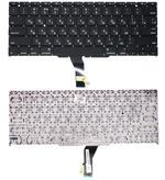 Клавиатура для ноутбука Apple MacBook Air 2011+ A1370 (2010, 2011 года), A1465 (2012, 2013, 2014, 2015 года) с подсветкой (Light) Черный, (Без фрейма), Русский (горизонтальный энтер)