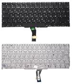 Клавиатура для ноутбука Apple MacBook Air 2011+ A1370 (2010, 2011 года), A1465 (2012, 2013, 2014, 2015 года) с подсветкой (Light) Черный, (Оригинальная), (Без фрейма), Русский (вертикальный энтер)