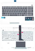 Клавиатура для ноутбука Asus X501A Черный, (Белый TopCase), RU
