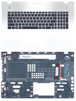 Клавиатура для ноутбука Asus (N76V) Черный, с подсветкой (Light), (Серебряный TopCase), RU