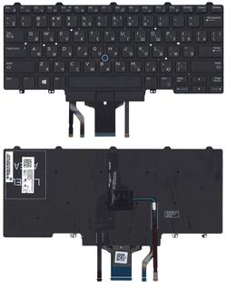 Клавиатура для ноутбука Dell Latitude (E5470, E7470) Черный с подсветкой (Light), (Без фрейма) RU