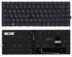 Клавиатура для ноутбука HP Elitebook (745 G7) Черный с указателем (Point Stick), с подсветкой (Light), (Черный фрейм) RU