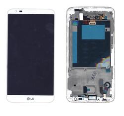Матрица с тачскрином для LG G2 D801 белый с рамкой