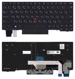 Клавиатура для ноутбука Lenovo Thinkpad X280 с указателем (Point Stick), Black, Черный фрейм, RU