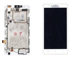 Матрица с тачскрином для Lenovo IdeaPhone A536 белый с рамкой