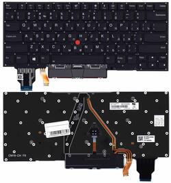 Клавиатура для ноутбука Lenovo ThinkPad X1 Carbon Gen 7 2019 с подсветкой (Light), Black, (Без фрейма), RU