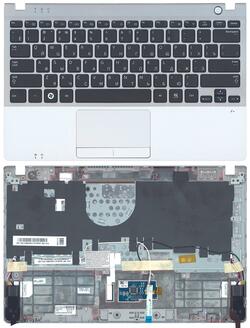 Клавиатура для ноутбука Samsung (NP350U2B) Black, (Silver TopCase), RU