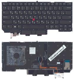 Клавиатура для ноутбука Lenovo ThinkPad (X1 gen 5- 2017) с подсветкой (Light), Black, (Черный фрейм), RU