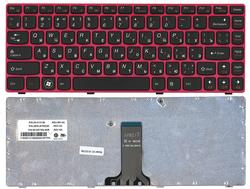 Клавиатура для ноутбука Lenovo IdeaPad (Z470, G470Ah, G470GH, Z370) Black, (Красный фрейм), RU