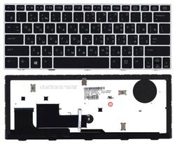 Клавиатура для ноутбука HP EliteBook Revolve (810 G1) с подсветкой (Light), с указателем (Point Stick), Black, (Серебряный фрейм) RU