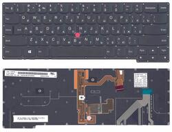 Клавиатура для ноутбука Lenovo ThinkPad carbon Gen 2 2014 (X1) с подсветкой (Light), с указателем (Point Stick) Black, Без фрейма, RU