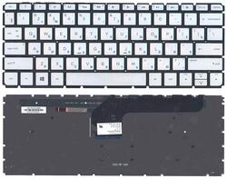 Клавиатура для ноутбука HP Envy (13-d) с подсветкой (Light) Silver, (Черный фрейм) RU