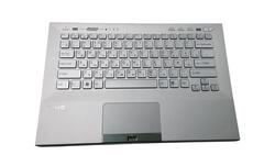 Клавиатура для ноутбука Sony Vaio (VPC-SB) Silver, (Silver TopCase), Русский (for fingerprint reader)