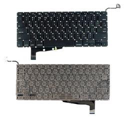Клавиатура для ноутбука Apple MacBook Pro (A1286) (2011, 2012 года) с подсветкой (Light), Black, (Без фрейма), без (SD), Русский (горизонтальный энтер)